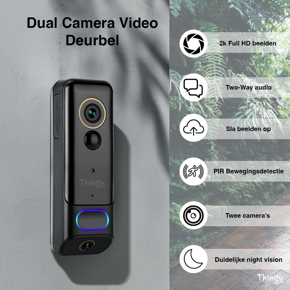 Thingy® Video Deurbel 2K Dual Camera - Thingy