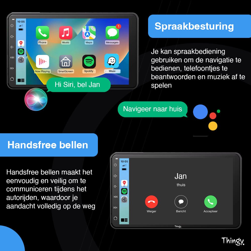 Thingy® Carplay Scherm 7 inch - Thingy