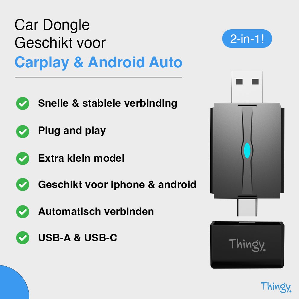 Thingy® 2 - in - 1 CarPlay Dongle USB - A & USB - C - Thingy