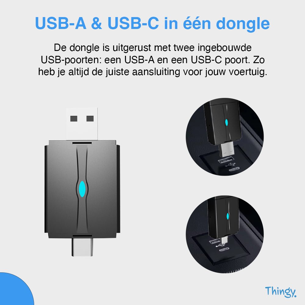 Thingy® 2 - in - 1 CarPlay Dongle USB - A & USB - C - Thingy