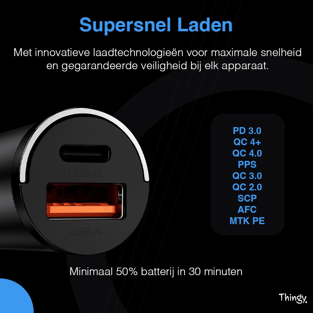 Thingy® Autolader 100W USB - A & USB - C - Thingy