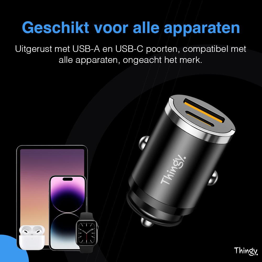 Thingy® Autolader 100W USB - A & USB - C - Thingy