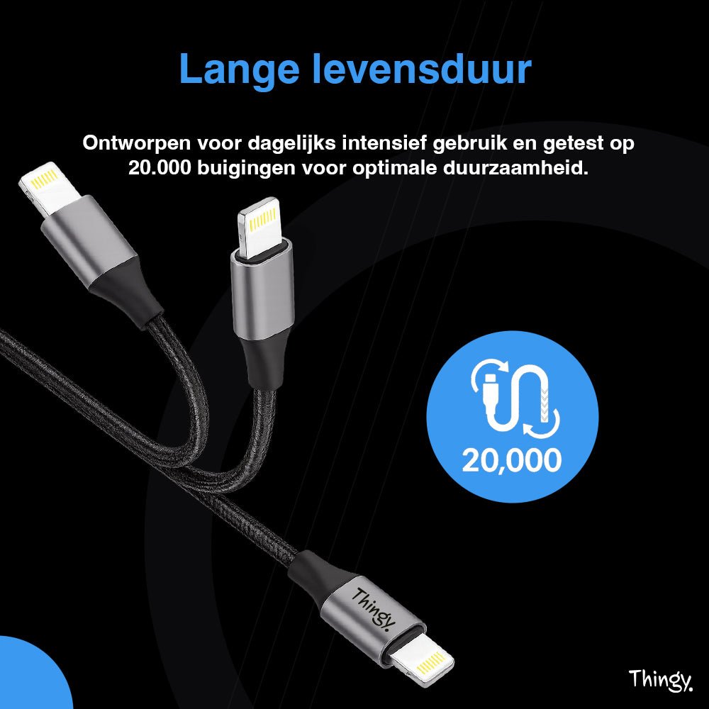Thingy® Premium USB - C naar Lightning Kabel 2 Meter - Thingy