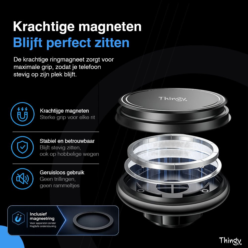 Telefoonhouder Auto | Ventilatie & Dashboard | Magnetisch | MagSafe Compatibel - Thingy