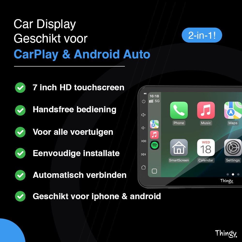 Thingy® Carplay Scherm 7 inch - Thingy