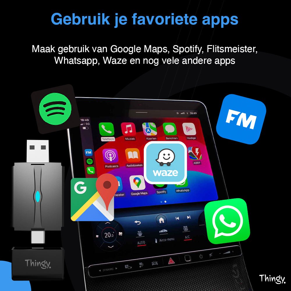 Thingy® 2 - in - 1 CarPlay Dongle USB - A & USB - C - Thingy