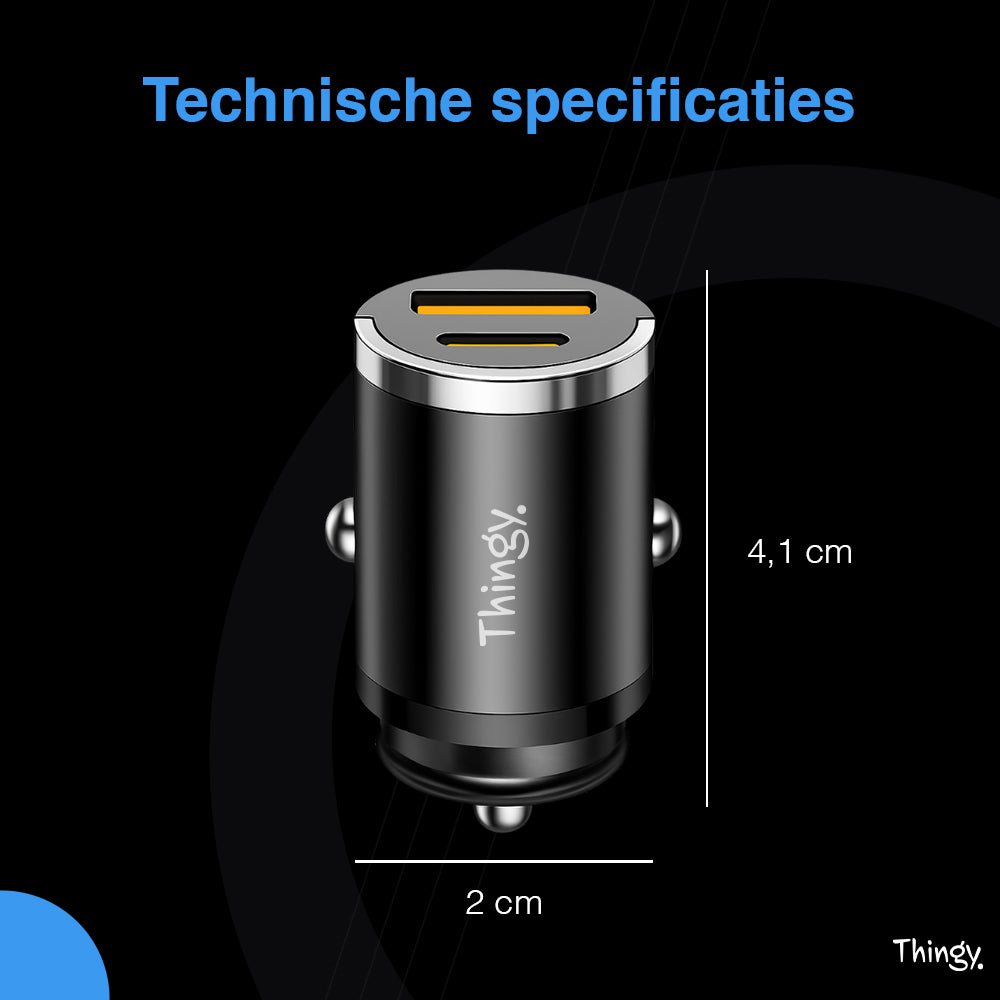 Thingy® Autolader 100W USB - A & USB - C - Thingy