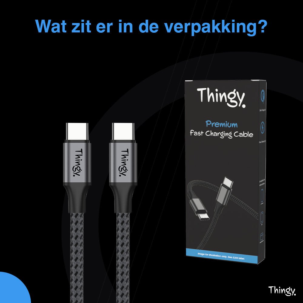 Thingy® Premium USB - C naar USB - C Kabel 2 Meter - Thingy