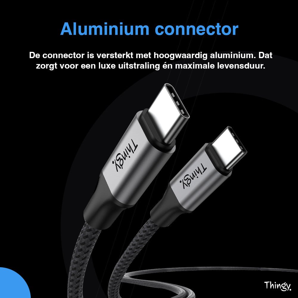 Thingy® Premium USB - C naar USB - C Kabel 2 Meter - Thingy