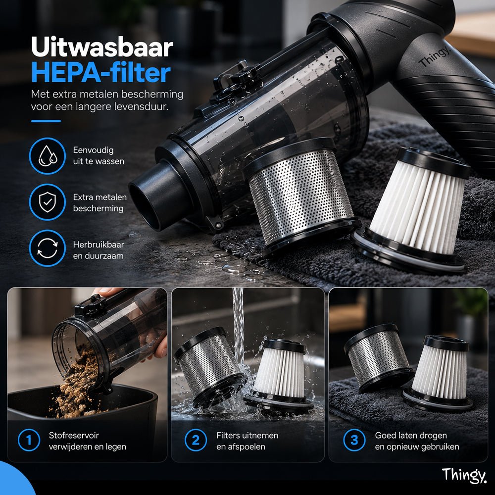 Thingy® Premium 4-in-1 Auto Stofzuiger | Zuigen, Blazen, Opblazen & Vacuüm Trekken - Thingy